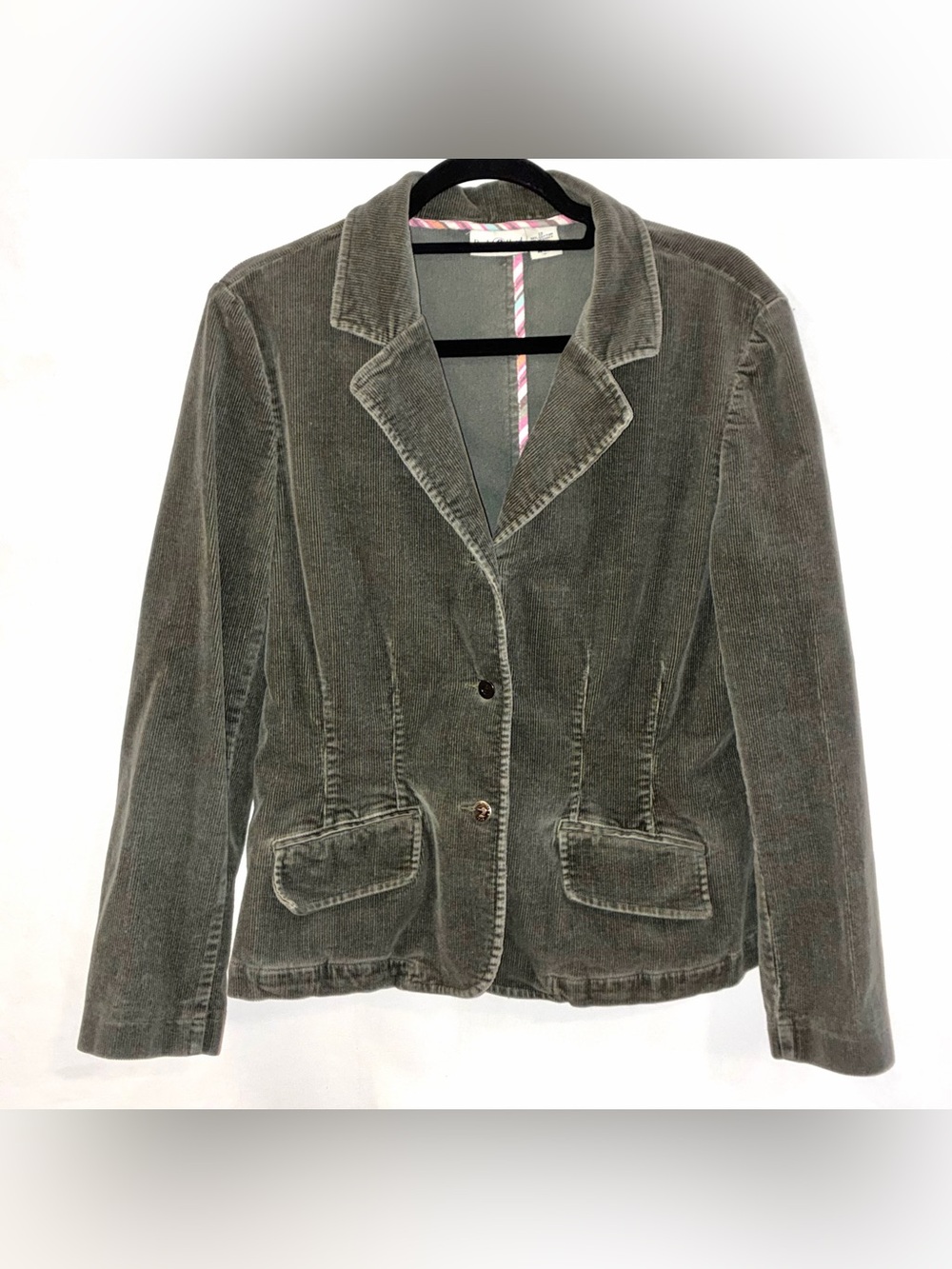 Women's Vtg Duck Head Olive Green Corduroy Blazer Jacket Size 12